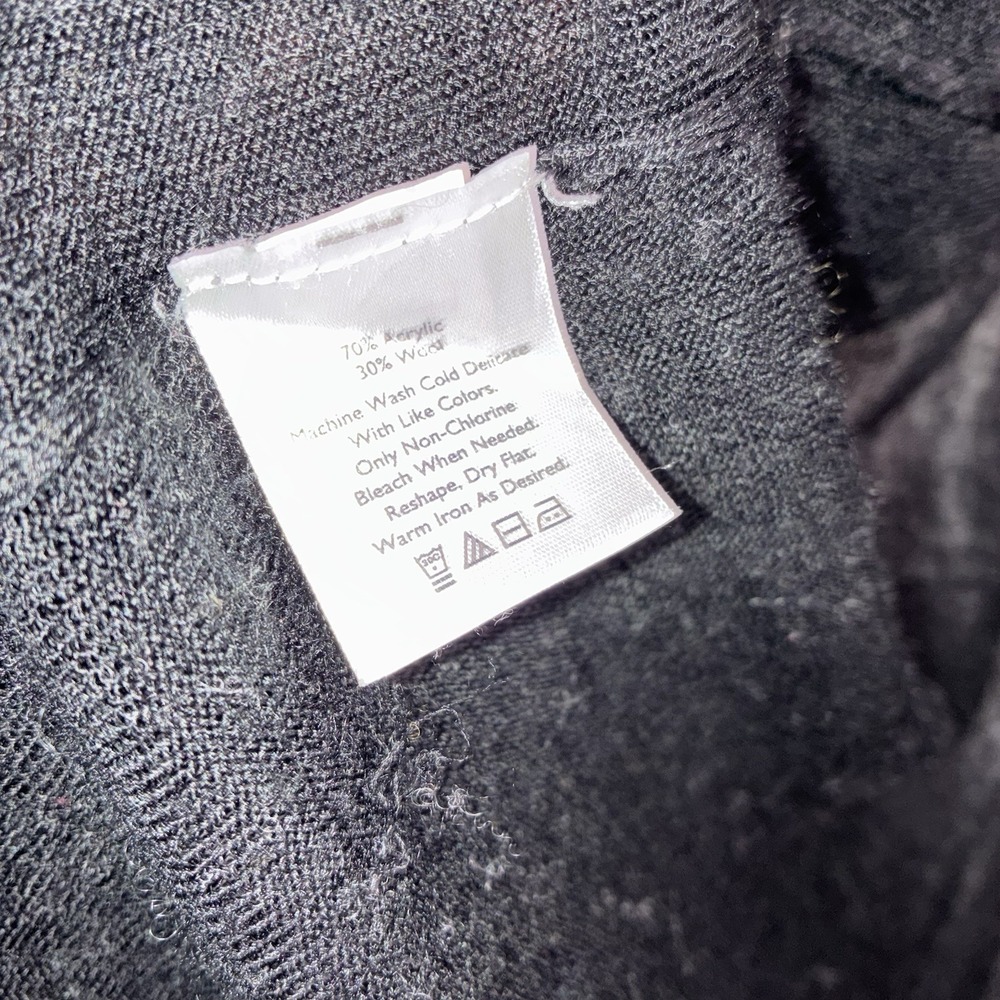 Eddie Bauer Waterfall Open Cardigan XL Black Wool Blend Lightweight Pockets - Picture 3 of 8